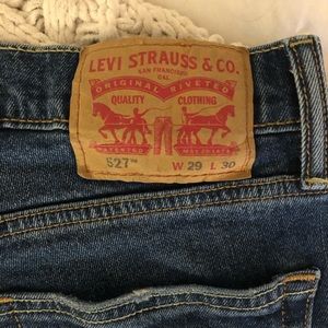 Levi mid rise denim shorts